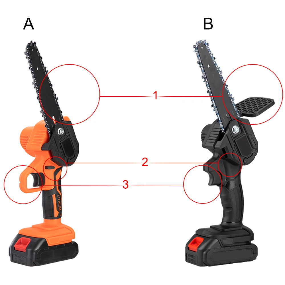 

1200W 4in 6in Removable Mini Pruning Electric Chainsaw With 24V Lithium Battery Woodworking Tools For Garden