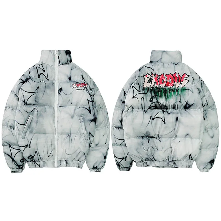 A62312 White Хип хоп Куртка парка Иллюзия граффити уличная Мужская ветровка Harajuku зимняя стеганая куртка пальто теплая верхняя одежда хипстер - Цвет: A62312 White