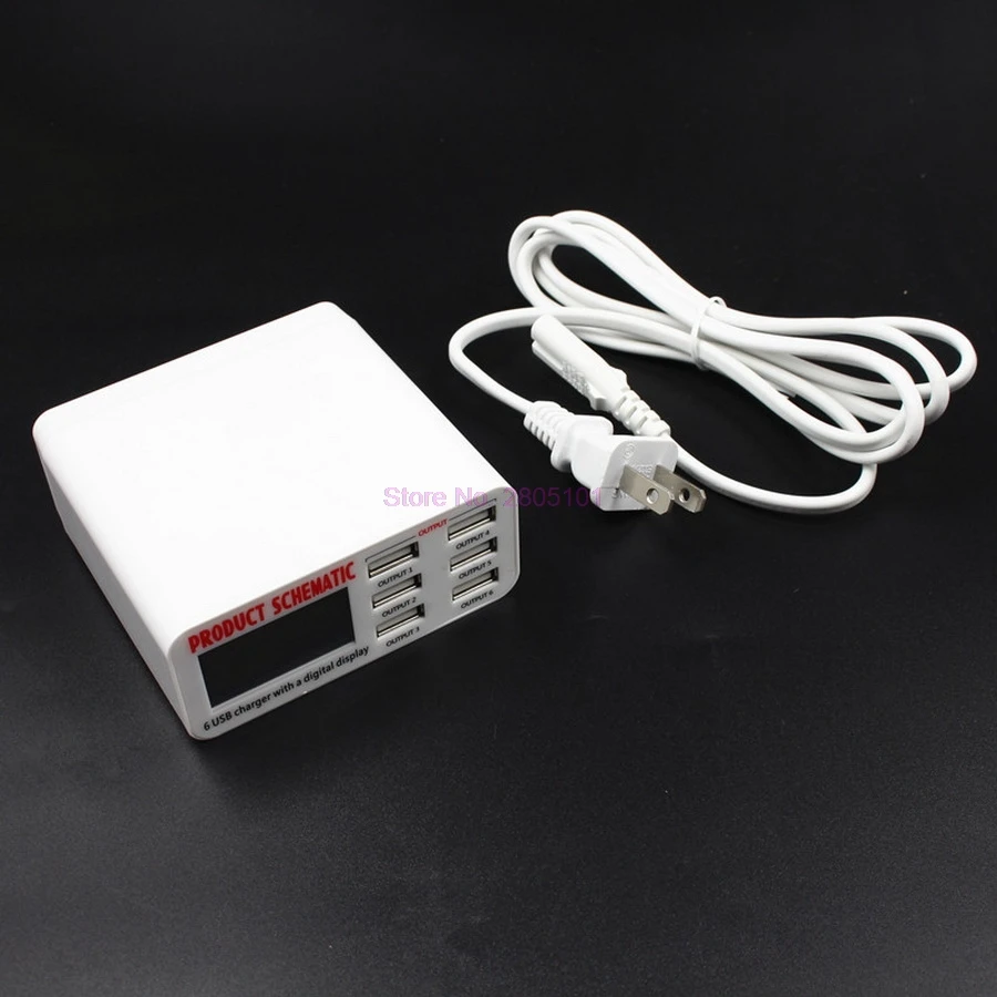 10 шт. дорожное зарядное устройство с 6 USB-портами и ЖК-дисплеем | Электроника