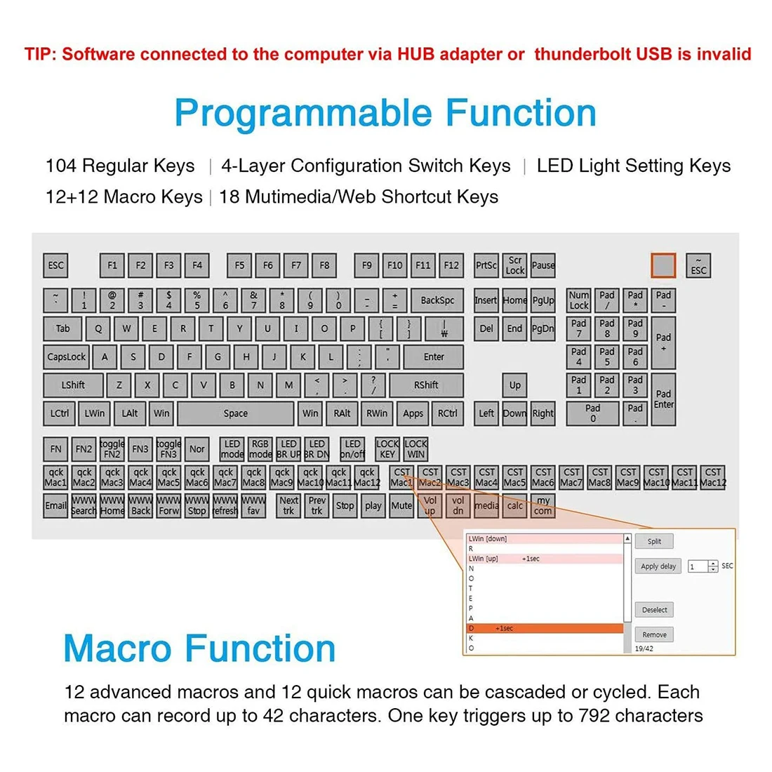 

9 Keys 24 Macro Programmable Setting Keypad RGB Backlight Mechanical Keyboard for OSU Single-Handed Numeric Keyboard