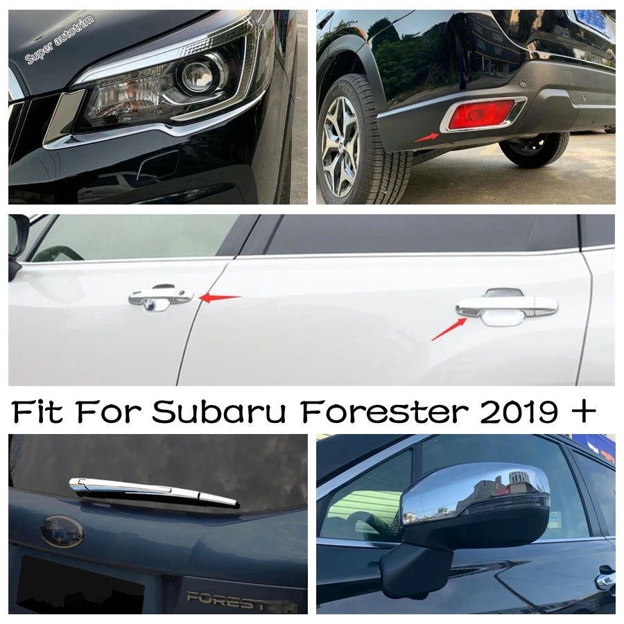 

Front Head Lights Lamp Eyelid Eyebrow Strip / Rear Window Wiper Cover Trim Exterior Accessories For Subaru Forester 2019 - 2021