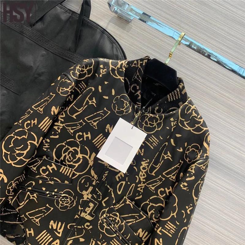 【HSY】2019 Осень Зима Высокое качество Новая Женская дубленка ручная работа Золотой