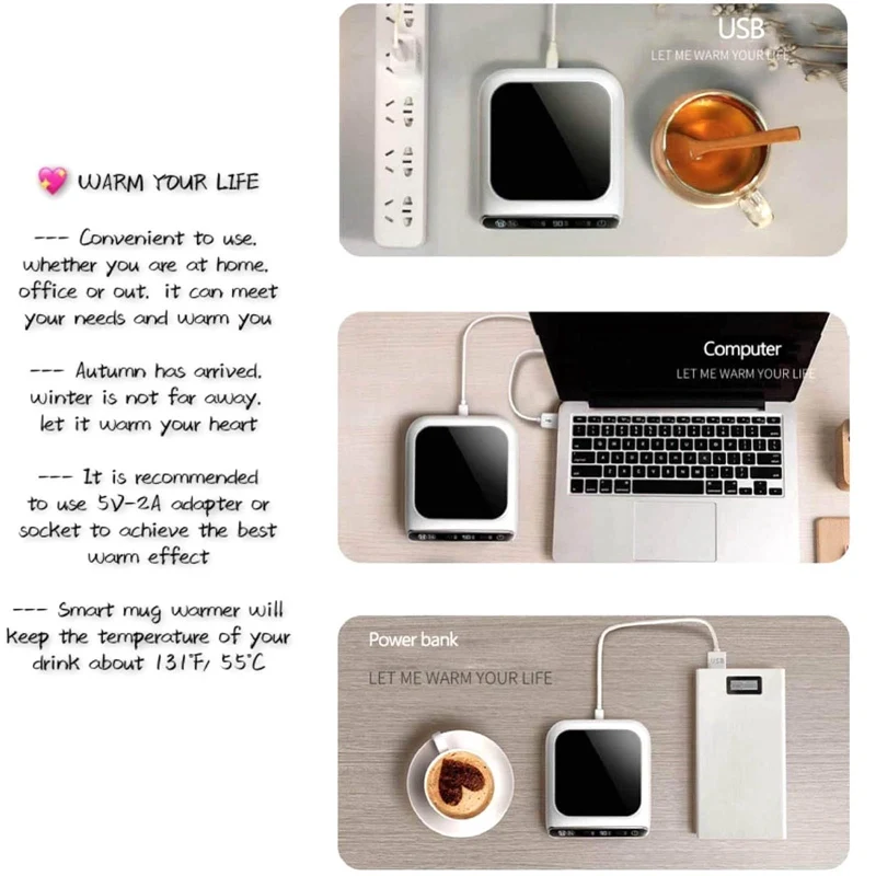Мини Отопление подставки зарядка через USB теплые Тепловая основа 3 уровня