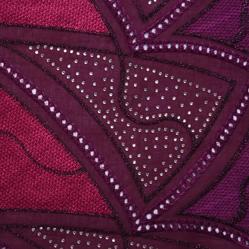 Latest African 100% Cotton Lace Fabric Nigerian Swiss Voile Switzerland With Stones For Every Party Dress 5 Yards 1718 | Дом и сад