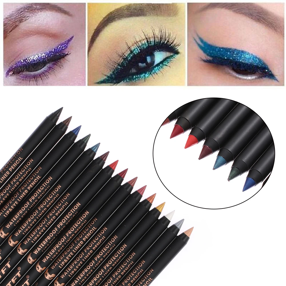 1PC 15 Colors Waterproof Long-lasting Colorful Pigment Eyeliner Eyeshadow Pencil Lip Liner Pen Women Makeup Beauty Tools | Красота и