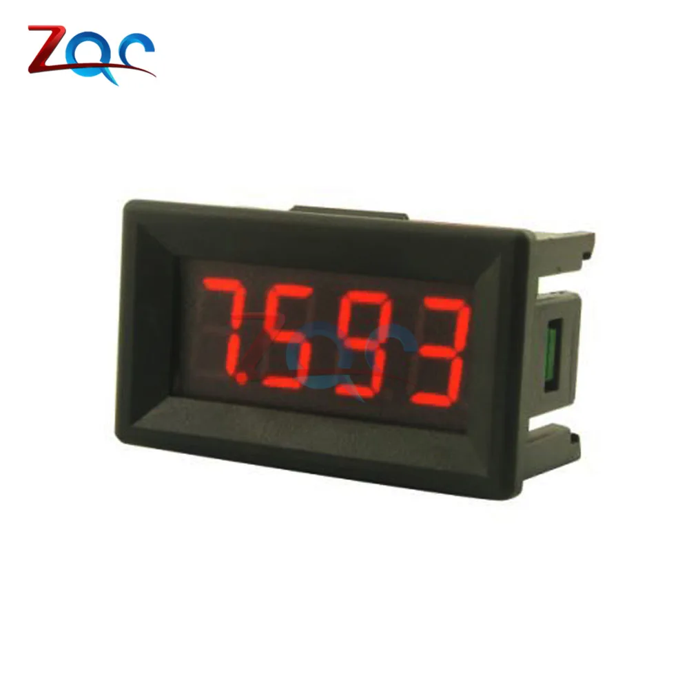 Красный 4 бит 0,36 дюймов Мини цифровой вольтметр 0-100V DC Вольт Напряжение метр светодиодный Панель Электрический Напряжение тестер W/Case 3 провода 12V 24V 48V - Цвет: Красный