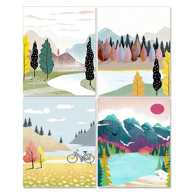 

PhotoCustom Oil Painting By Numbers Landscape 60x75cm Paint By Numbers On Canvas Watercolor By Numbers Scenery Home Decor