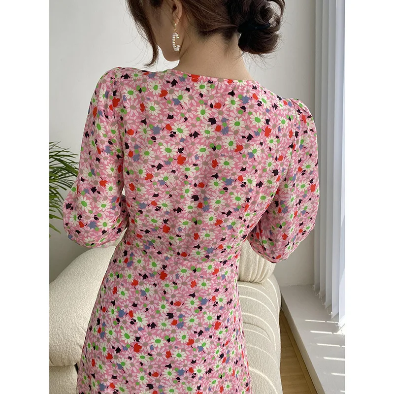 

Shangpin silk dress women's 2021 summer new fashion silk floral temperament mid long skirt