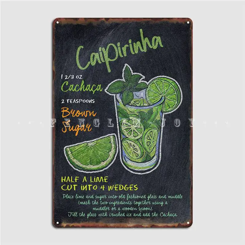

Caipirinha металлический знак для напитков коктейлей настенные таблички клубный дизайн для дома оловянный знак плакат