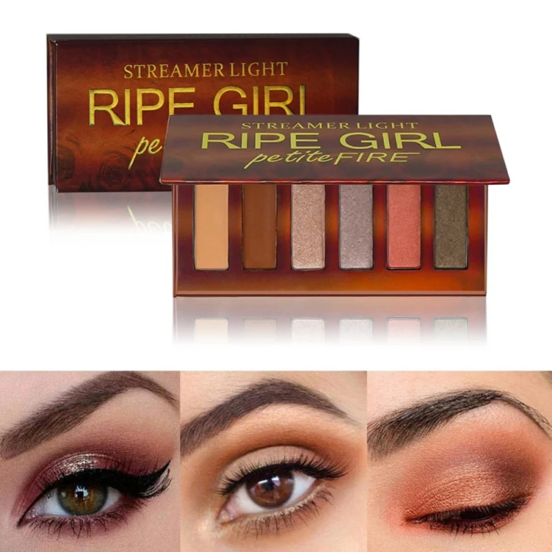 6 Color Mini Heat Eyeshadow Makeup Palette Natural Shimmer Matte Daily Basic Eye Shadow Rose Night Powder |