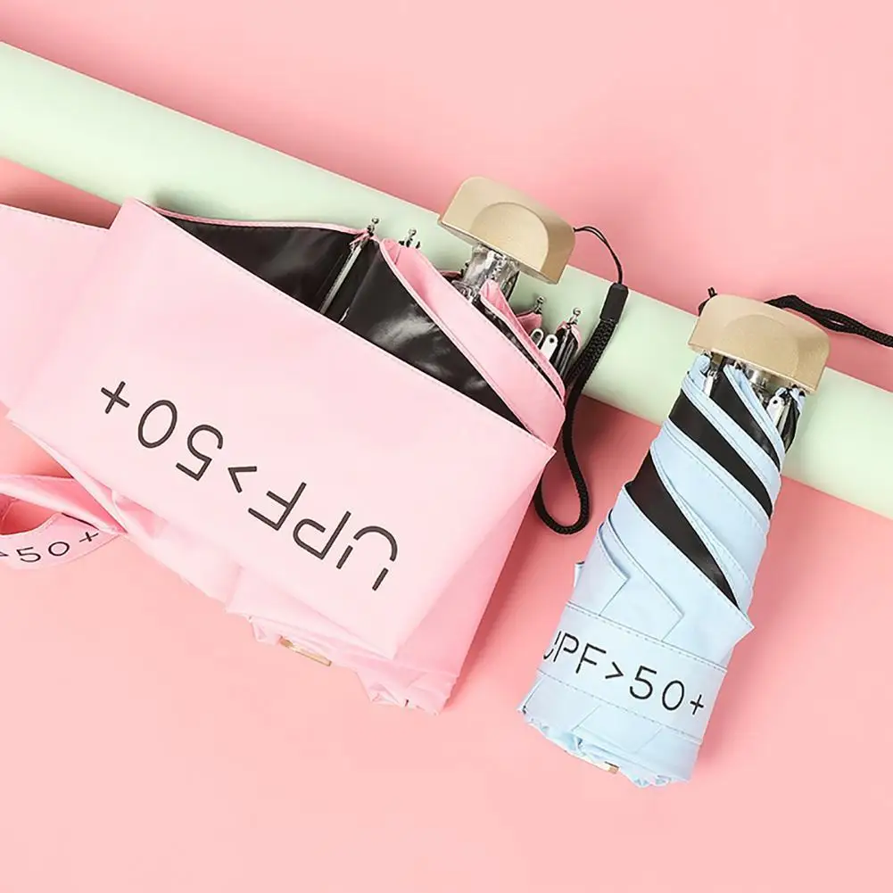 

Mini Durable Vinyl Coating Sun Umbrella Portable Folding Sunshade Comfortable for Hiking