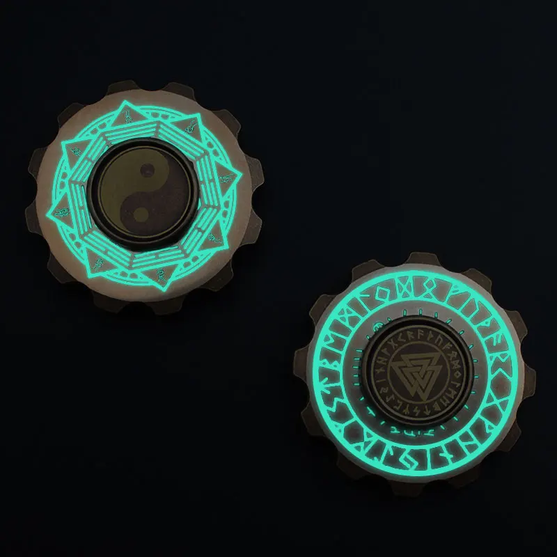 Mini Round Pirate Fidget Spinner Pure Copper Luminescent Hand EDC Adult ADHD Anti-Stress Leisure Toy Gift Collection | Игрушки и хобби