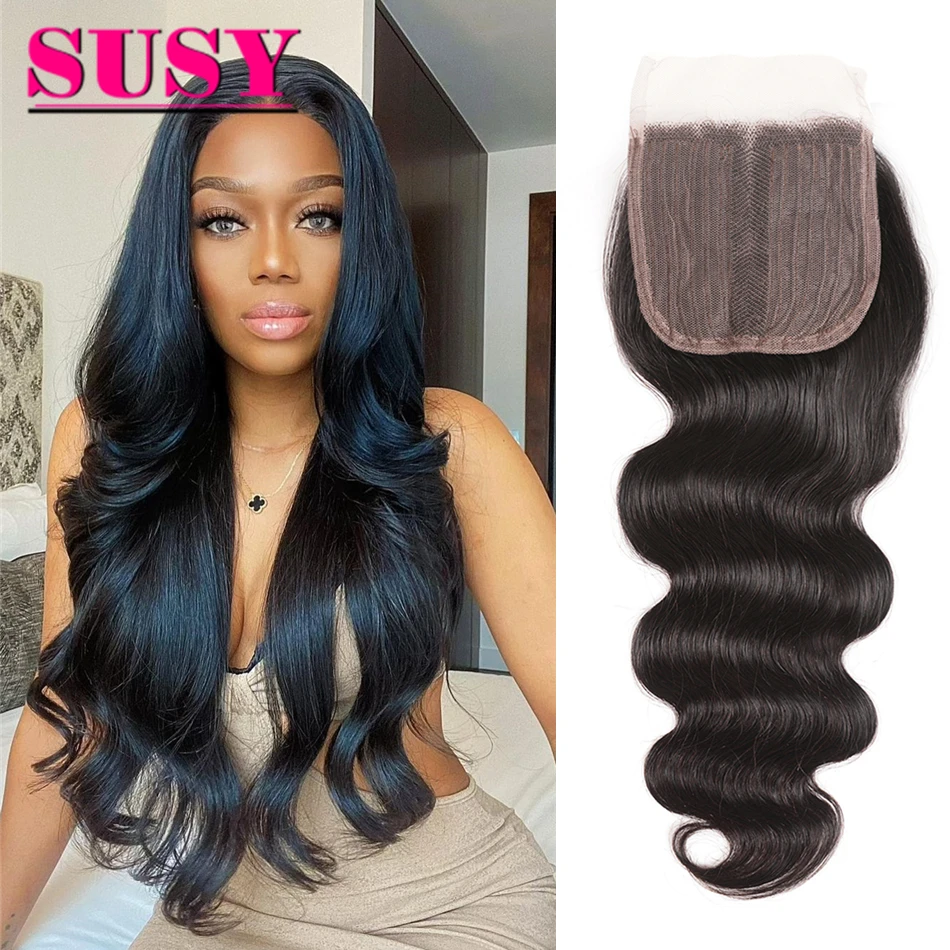

4x4 Middle Part Lace Closure With Baby Hair T Part Closure 4x1 Handmade Swiss Lace Remy Hair Closure Body Wave Human Hair 22Inch