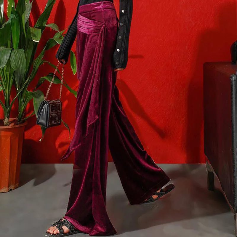 4XL Plus Size Slik Wide Leg Velvet Pants Elastic high Waist Women Streetwear Letter Joggers Sweatpants Long Trousers autumn | Женская
