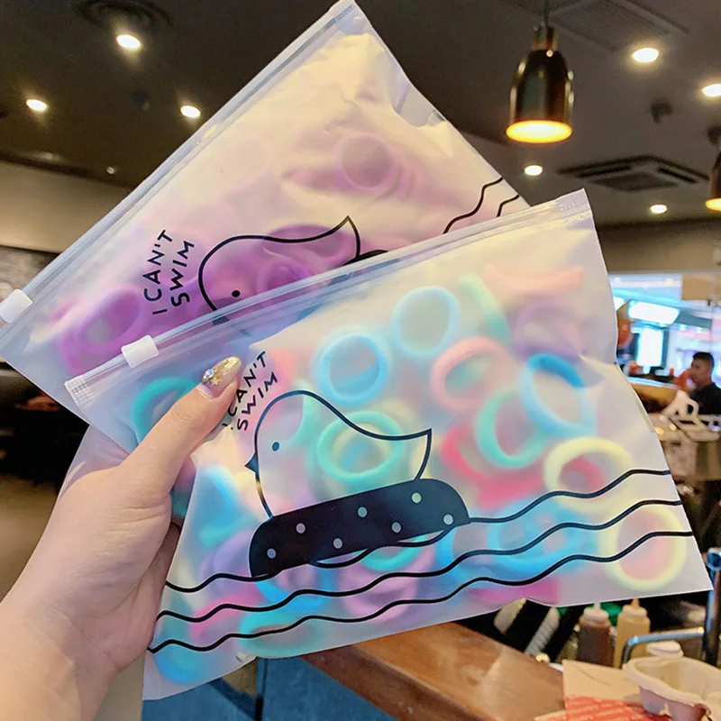 50 шт. эластичные резинки для волос девочек аксессуары мягкие нейлоновые ярких