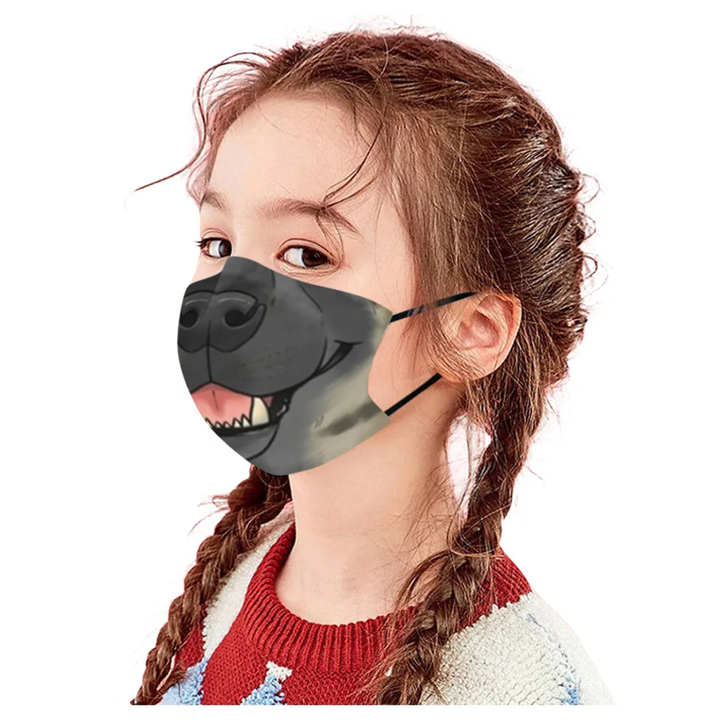 Рождество 1 шт. Детские хлопковые маски для рта улицы моющиеся многоразовые лица