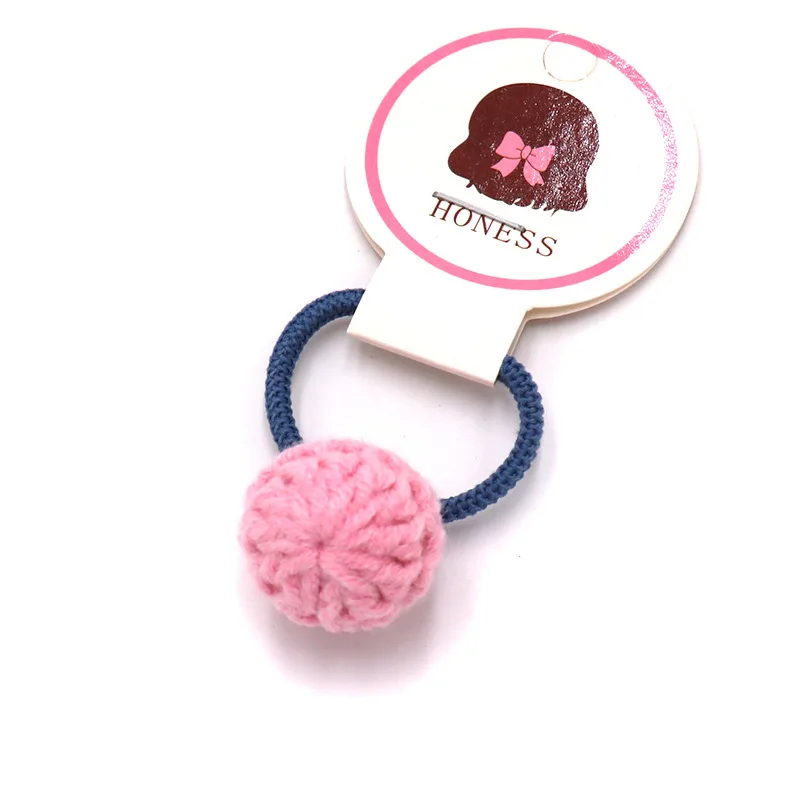 Детский вязаный крючком зажим для волос с помпоном эластичная повязка красочный