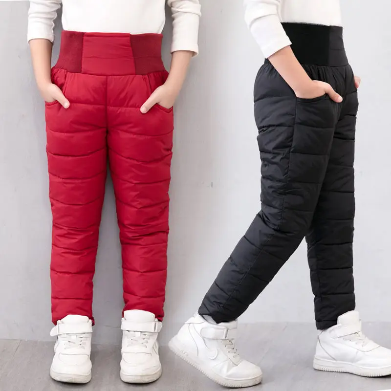 

Russian Baby Boy Girl Winter Padded Trousers Clothes Waterpoof Pants Kids High Waist Children Thick Warm Cotton Leggings 1-11Y