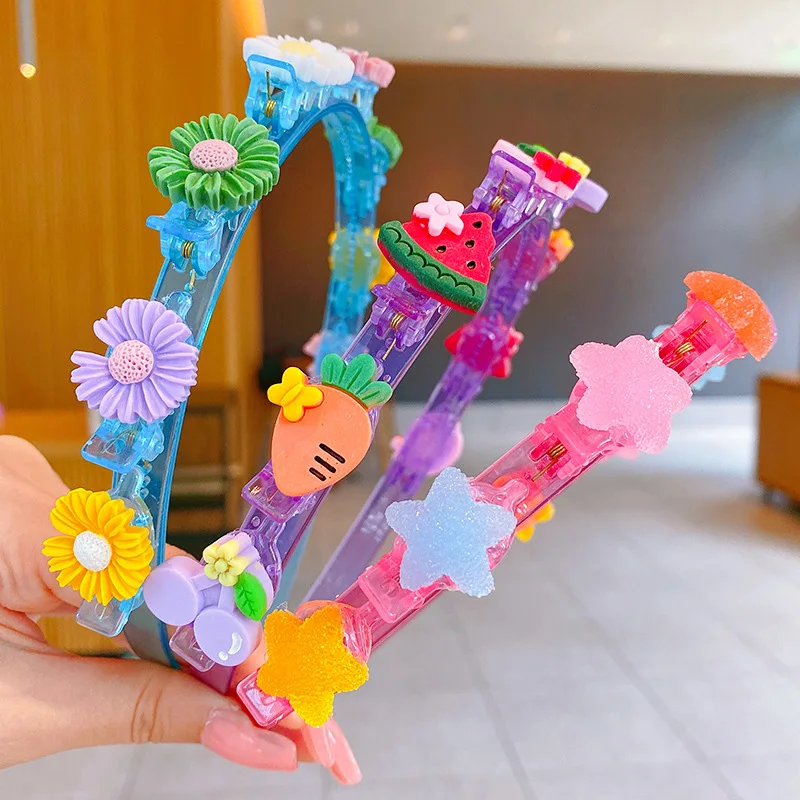

higood3 PCS summer lovely children and distribute hair hoop 2021 new girl broken hair hairpin tire pressure head band baby girls