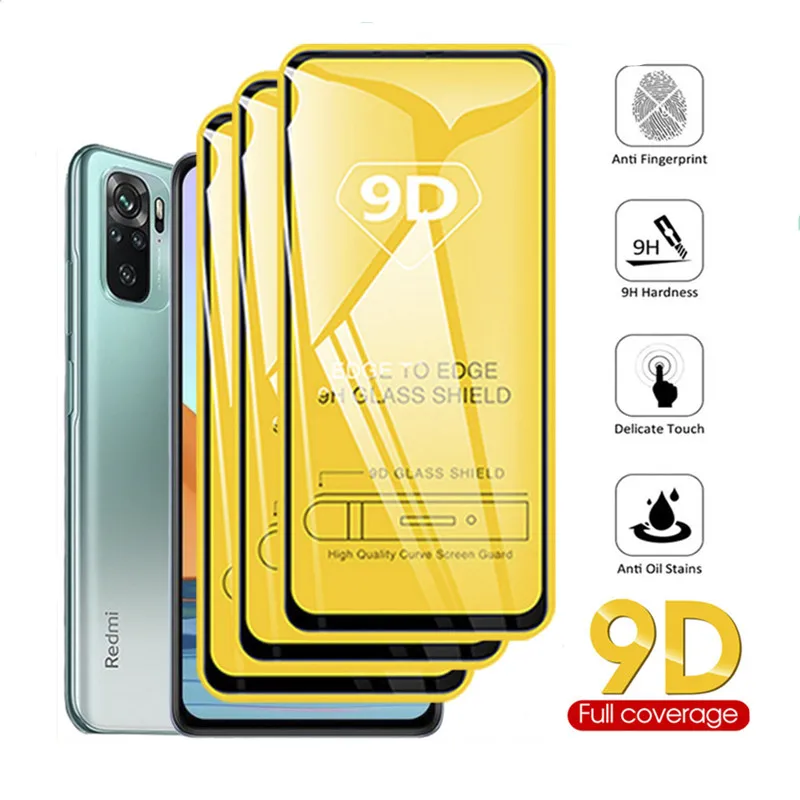 

9D Tempered Glass Screen Protector for Xiaomi Poco X3 F2 Pro F3 M3 for Xiaomi Redmi Note 10 9 8 Pro Camera Soft Protection Film