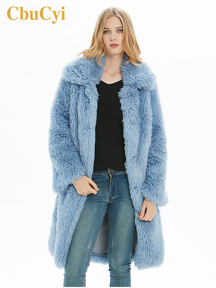 Элегантные женские меховые плюшевые пальто зимнее из искусственного меха мягкие