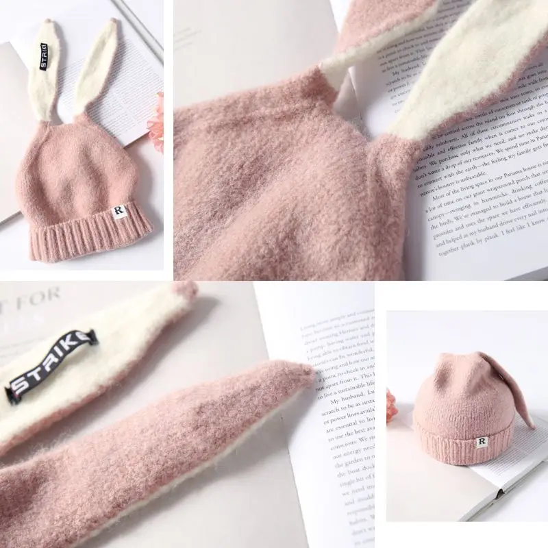 

Kids Girl&Boy Baby Autumn Winter Warm Cute Knitted Rabbit Long Ear Beanie Hat