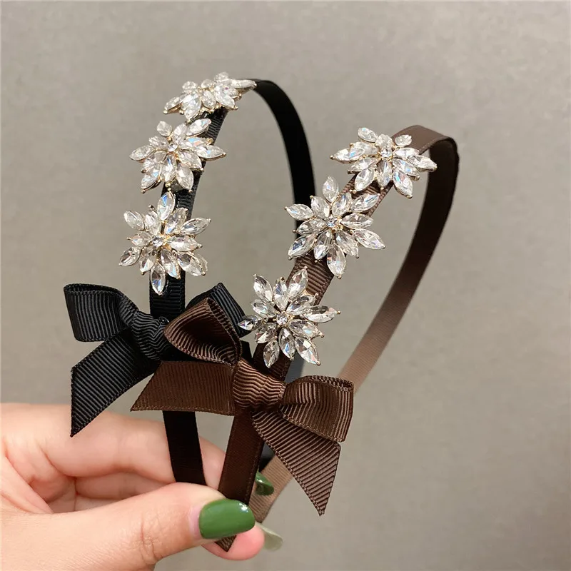 

Fashion Korean style Lace Rhinestone hairband Women Girls Fashion Sexy Simple crystal Hair Hoop headwear Hair Accessories