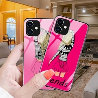 girls bff best friends forever phone case luminous tempered glass for iphone11 12 pro xr xs max8 x 7 6s plus se2020 12mini cover