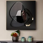 Современная Абстрактная 3D геометрическая металлическая настенная Картина на холсте постеры и принты настенные картины для гостиной