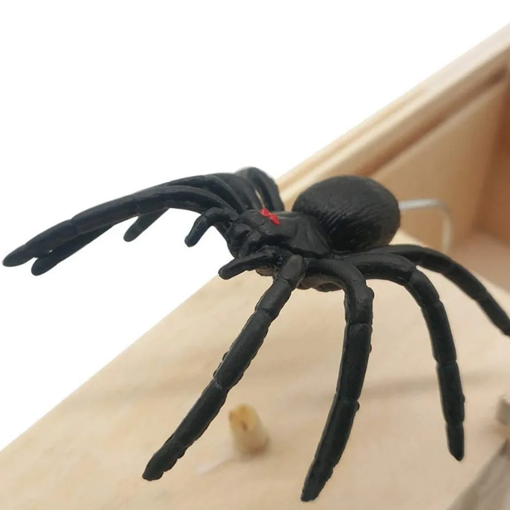 Пугающая деревянная коробка ручной работы с пауком для розыгрыша игрушка