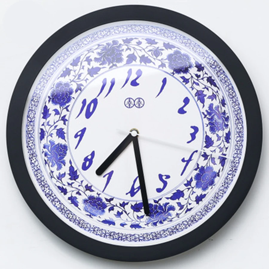 Художественные деревянные настенные часы для гостиной китайские уникальные