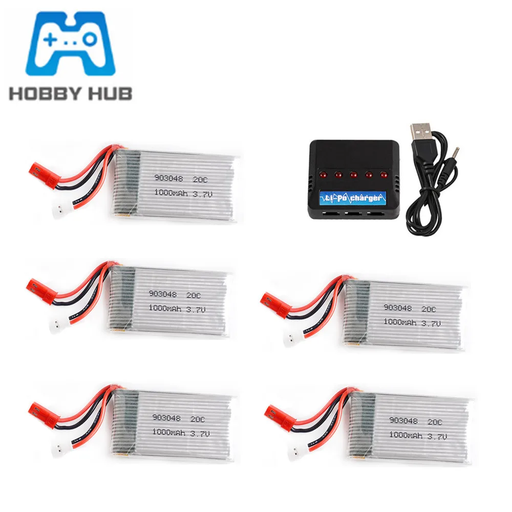 Аккумулятор 3,7 в 1000 мА · ч 20c Lipo и зарядное устройство в комплекте для пульта дистанционного управления MJXRC X600, запасные части для самолета, автомобиля, аккумулятор 903048