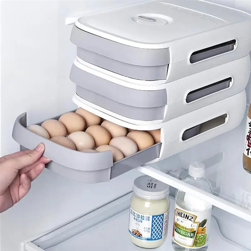 Контейнер для хранения яиц поднос на холодильник с крышкой Штабелируемый