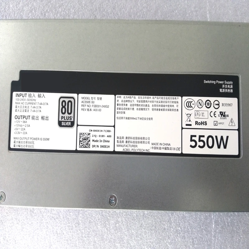 Новый оригинальный блок питания для Dell R420 R320 550 Вт импульсный источник AC550E-S0 A 4XX1H