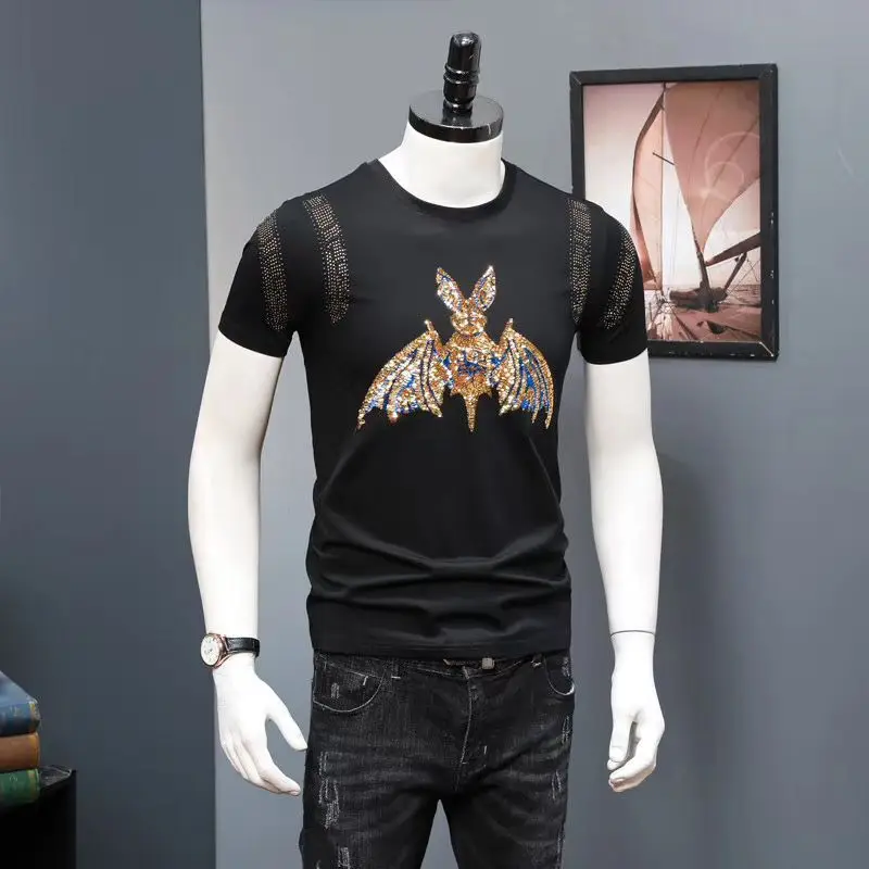

Animal bat 3D diamond 2020 Men Casual T Shirts Long Sleeve Tops Tees Shirt Mens Clothing O Neck Tshirt Undetshirts 5XL Oversized