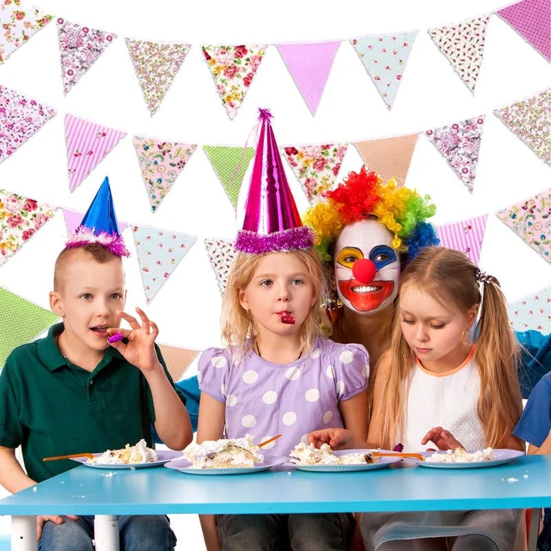 

Cotton triangle hanging flags children's birthday party decoration shooting background wedding flags
