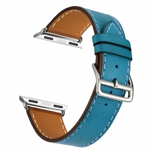 blue Кожаный ремешок для apple watch band iwatch band Pulseira apple watch 5 4 3 2 ремешок 44 мм 40 мм 42 мм 38 мм браслет correa - Цвет ремешка: blue