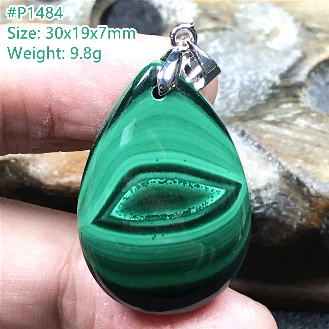 

Natural Green Malachite Chrysocolla Pendant For Woman Man Healing Gift Water Drop Crystal Beads Silver Necklace Jewelry AAAAA
