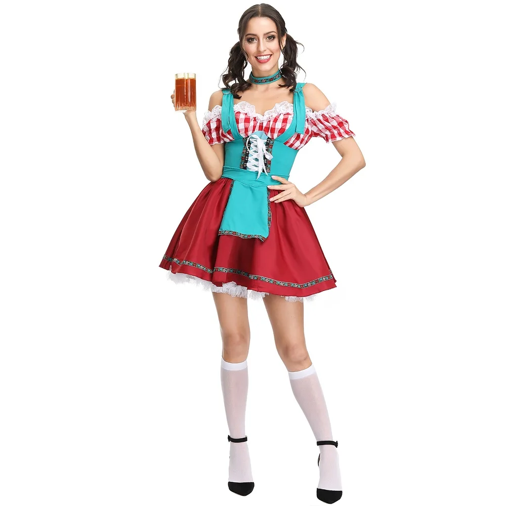 as shown Женское сексуальное пиво oktoberfest девушка косплей костюм немецкий баварское пиво Wench Canival костюм праздничная одежда нарядное платье - Цвет: as shown