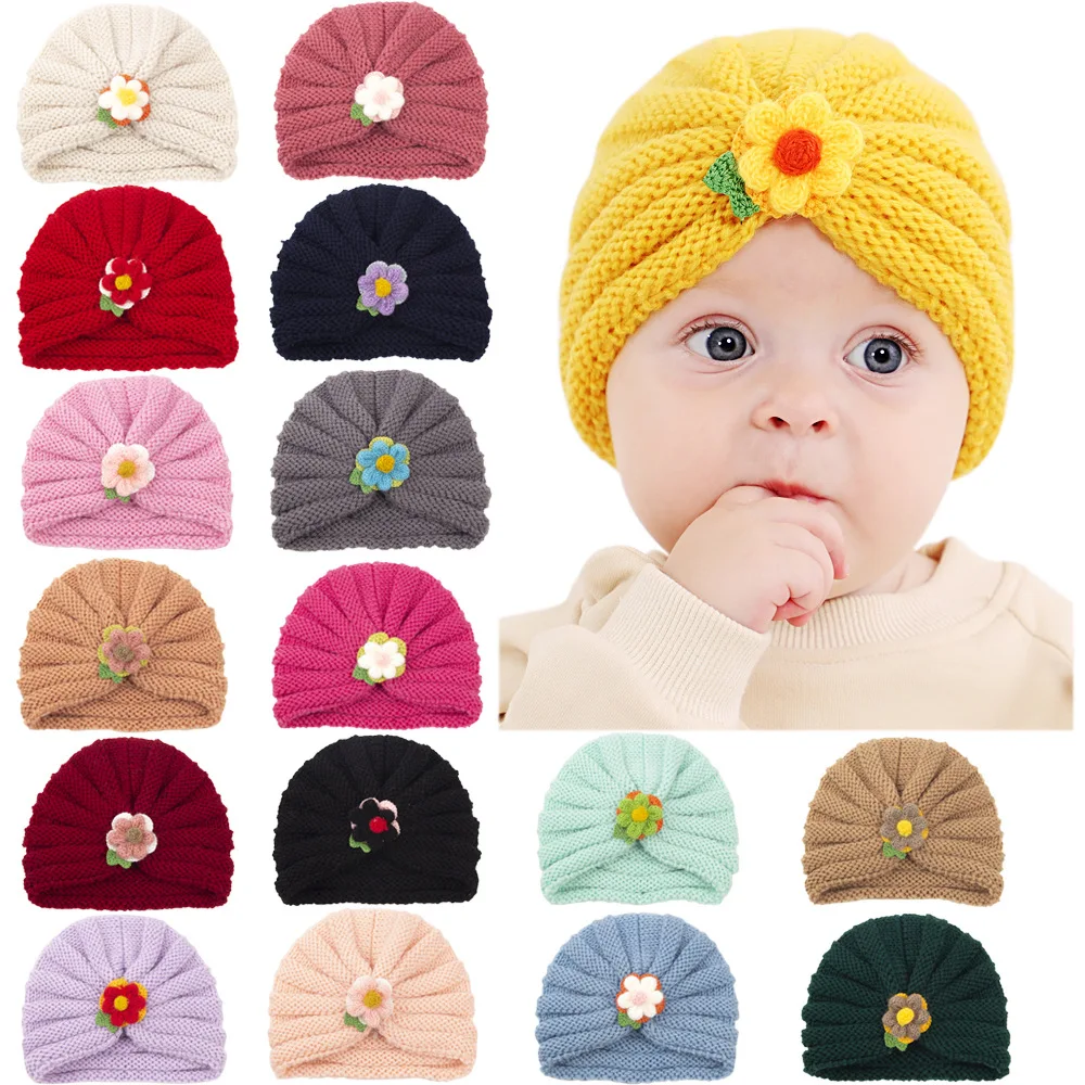 Новинка 21 цвет зимние вязаные шапки-бини шапки Детская плотная теплая шапка
