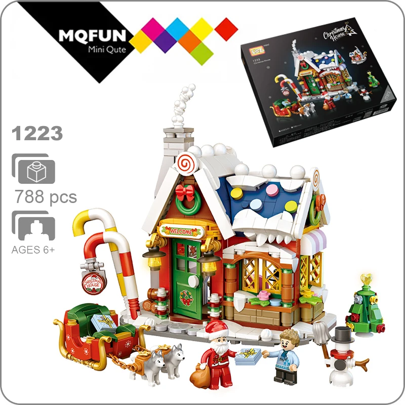 

LOZ 1223 Architecture Merry Christmas House Santa Claus Snowman Tree Deer 3D Mini Blocks Bricks Building Toy for Children gift