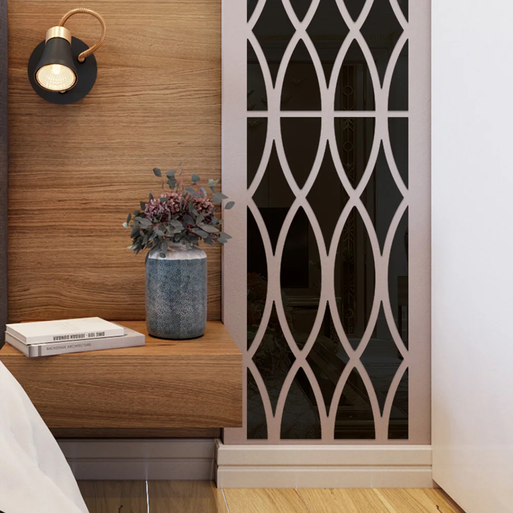 Съемные 3D геометрические акриловые зеркальные настенные Стикеры DIY