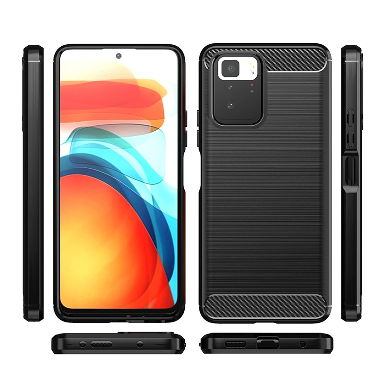 For Cover Xiaomi Redmi Note 10 Pro 5G Case For Redmi Note 10 Pro 5G Silicone Carbon Fiber Case For Redmi Note 10 Pro 5G Cover