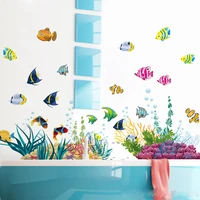 cartoon animals undersea fish bubble wall decals bedroom kids rooms nursery home decor diy window wall stickers mural art