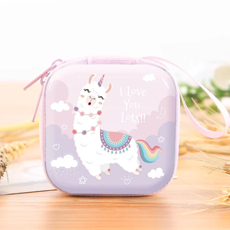 S-Alpaca 1 шт. мультфильм Единорог Фламинго кактус Портмоне Мини-кабель передачи данных коробка для хранения вечерние подарки на день рождения для детей Свадебные сувениры - Цвет: S-Alpaca