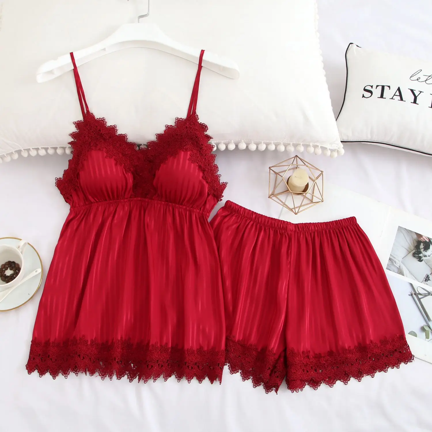 

Summer Fashion Women's Sexy Homedress Pajamas Suit Spaghetti Strap Nightgown Thin Ice Silk Sleepwear Comfortable Home Clothing