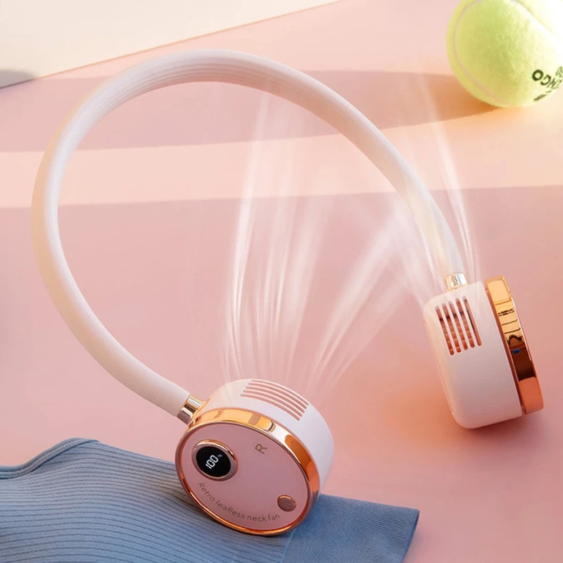 

Creative Necklace Fan Portable Hanging Neck Fan USB Charging Small Air Cooler Multipurpose Creative Summer Cooling Tool