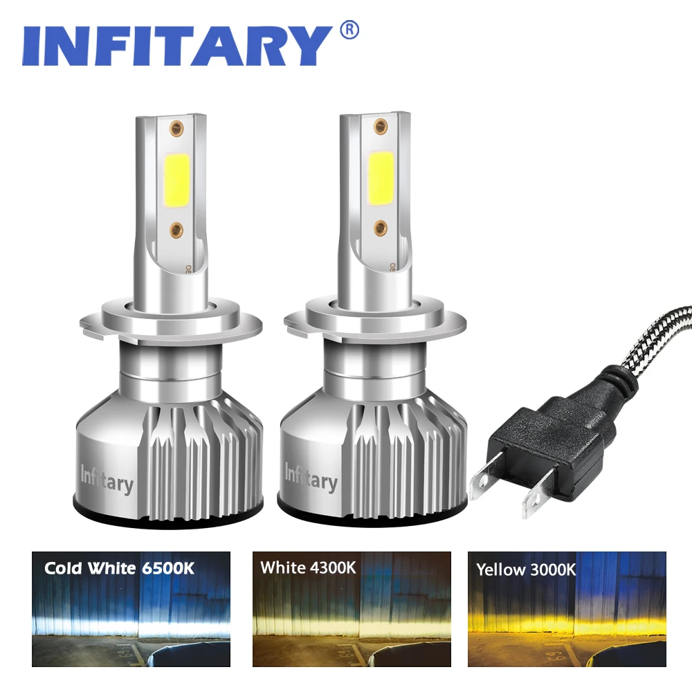 Infitary H7 светодиодный H4 H1 H11 H3 H13 9005 HB3 9006 HB4 9004 9007 автомобилей свет 72 W 10000LM 12 V 24 V 3000 K 4300 K 6500 K фар авто