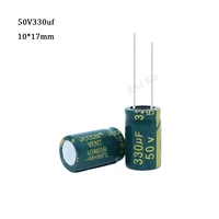 10 pcs 330 uf 50 v high frequency low impedance aluminum electrolytic capacitor 330 uf 50 v 10 17 mm 20 105c