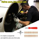 Набор инструментов для ремонта шин, 30 шт., латунные сердечники клапана с съемником, 4 в 1, профессиональный инструмент для ремонта автомобилей и велосипедов, необходимые аксессуары